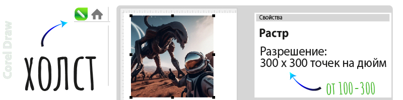 Разрешение макета для Холста в CorelDRAW