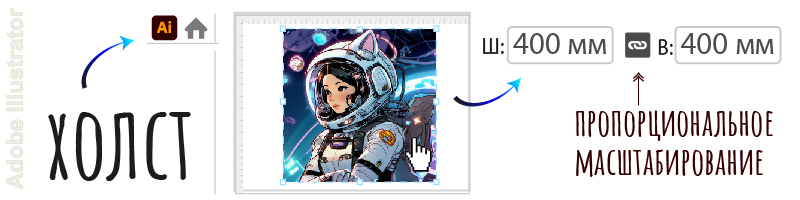 Масштаб холста в Adobe Illustrator